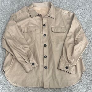 Source Unknown faux  Leather Shirt Jacket